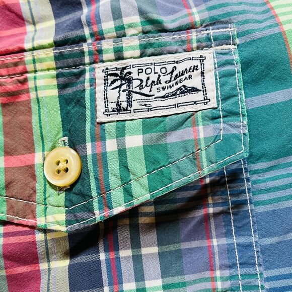 POLO Ralph Lauren Mens XXL Plaid Board Shorts Drawstring Mesh Lined Pockets - Picture 6 of 16